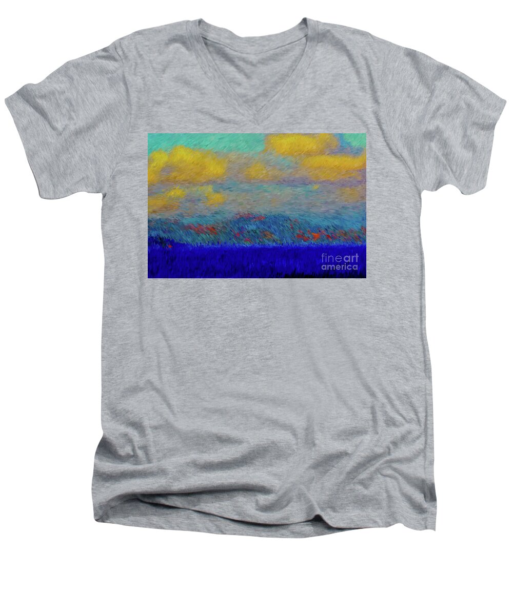Abstract Men's V-Neck T-Shirt featuring the photograph Abstract Landscape Expressions by Robyn King