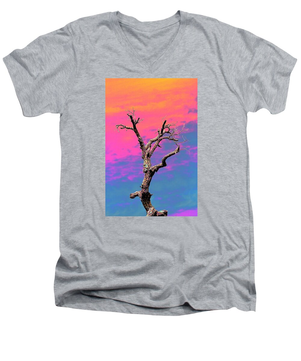 Trees Men's V-Neck T-Shirt featuring the photograph Abstract Tree by Richard Patmore