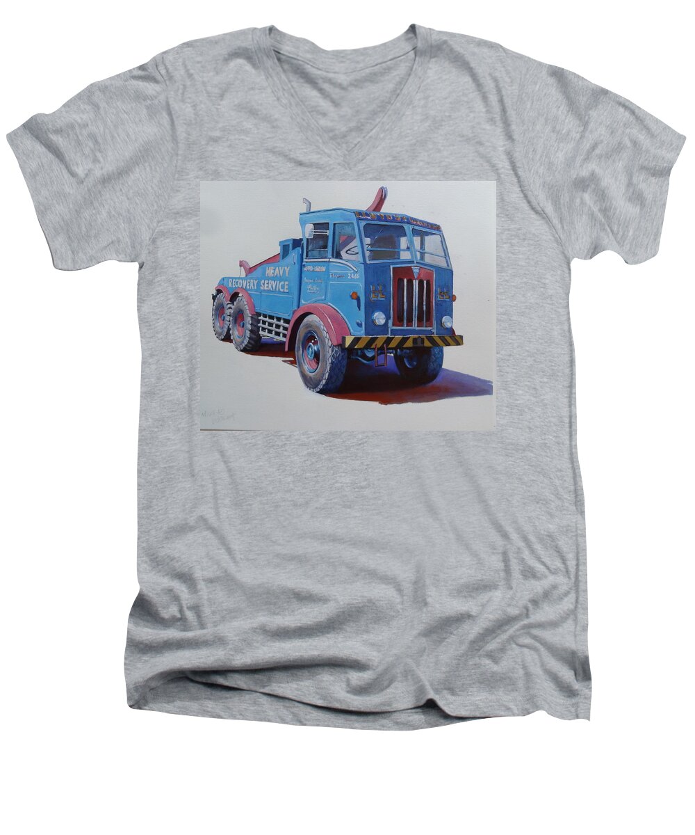 Aec Men's V-Neck T-Shirt featuring the painting AEC Militant Lloyds by Mike Jeffries
