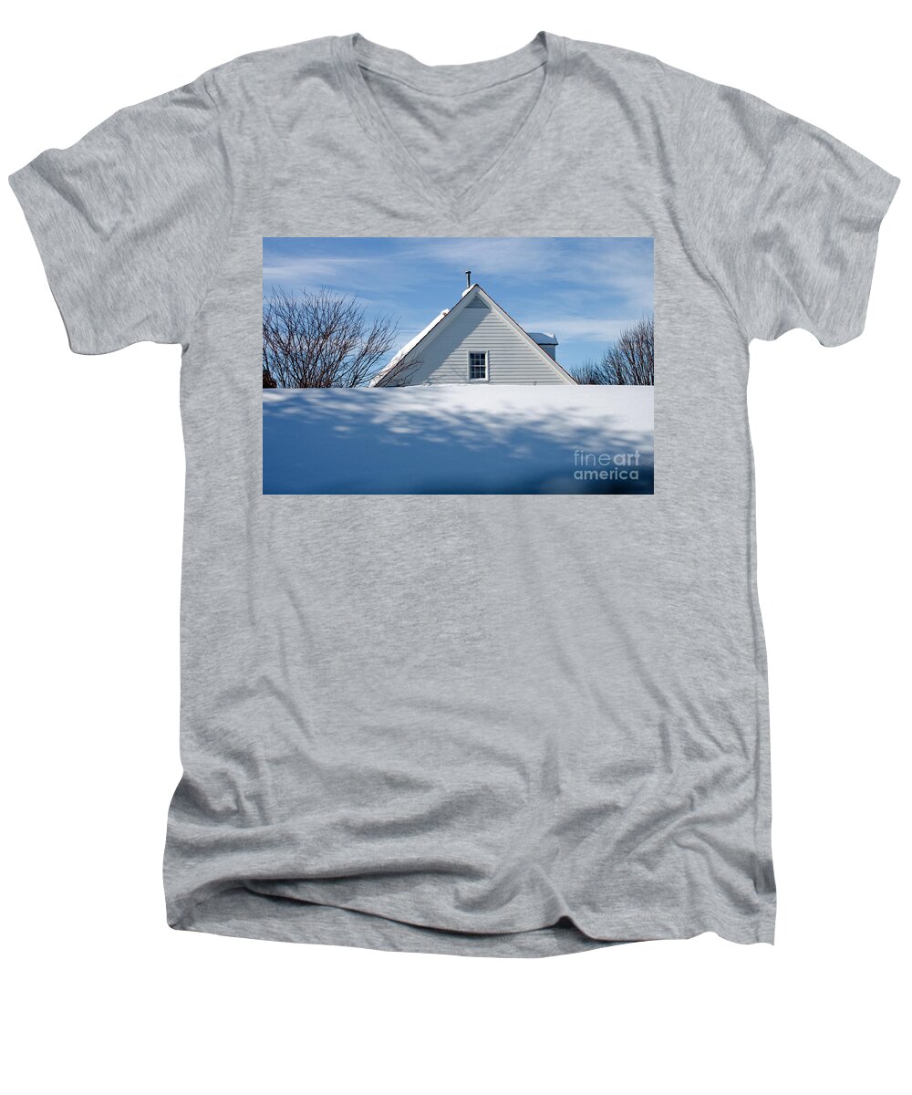 Snow Men's V-Neck T-Shirt featuring the photograph After the Snowfall by Thomas Marchessault