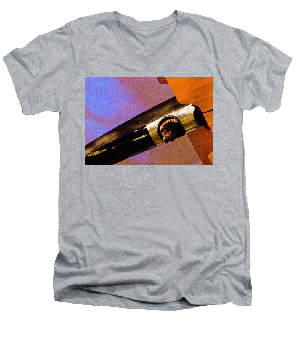 Aircraft Men's V-Neck T-Shirt featuring the photograph Air Mail by Michael Nowotny