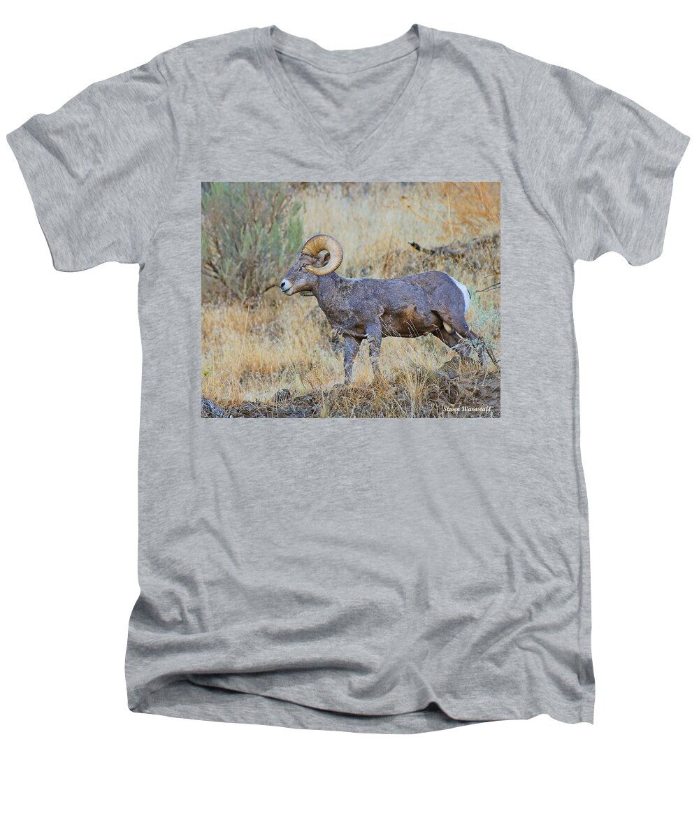 Landscape Men's V-Neck T-Shirt featuring the photograph Almost There by Steve Warnstaff