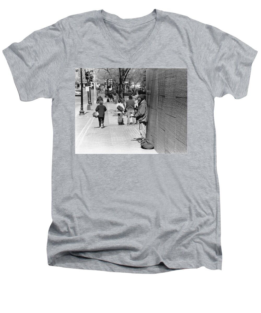Alone Men's V-Neck T-Shirt featuring the photograph Not Alone by Joseph Caban