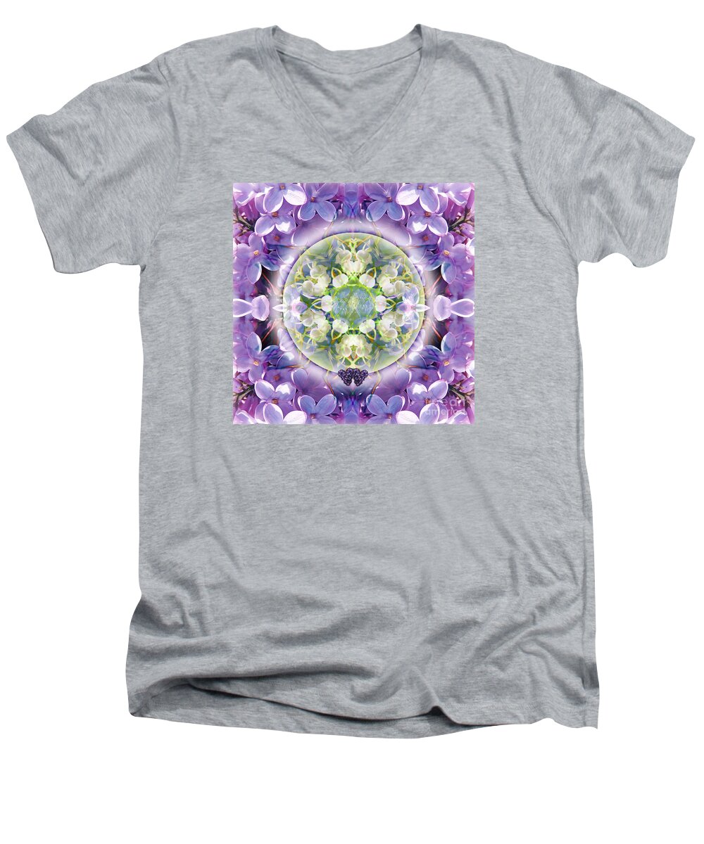 Mandala Men's V-Neck T-Shirt featuring the mixed media Always With You 3 by Alicia Kent