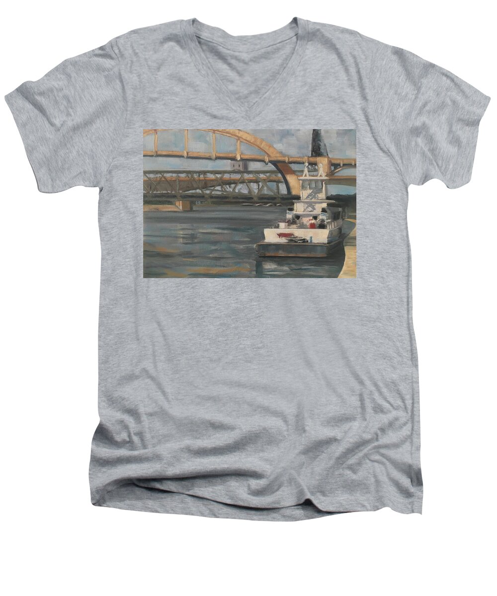 Mississippi Men's V-Neck T-Shirt featuring the painting American Beauty by Laura Toth