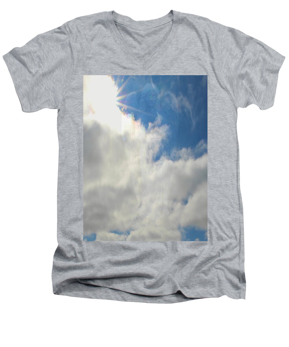 Angels Watching Over Us-2 Men's V-Neck T-Shirt featuring the photograph Angels Watching Over Us-2 by Kathy M Krause