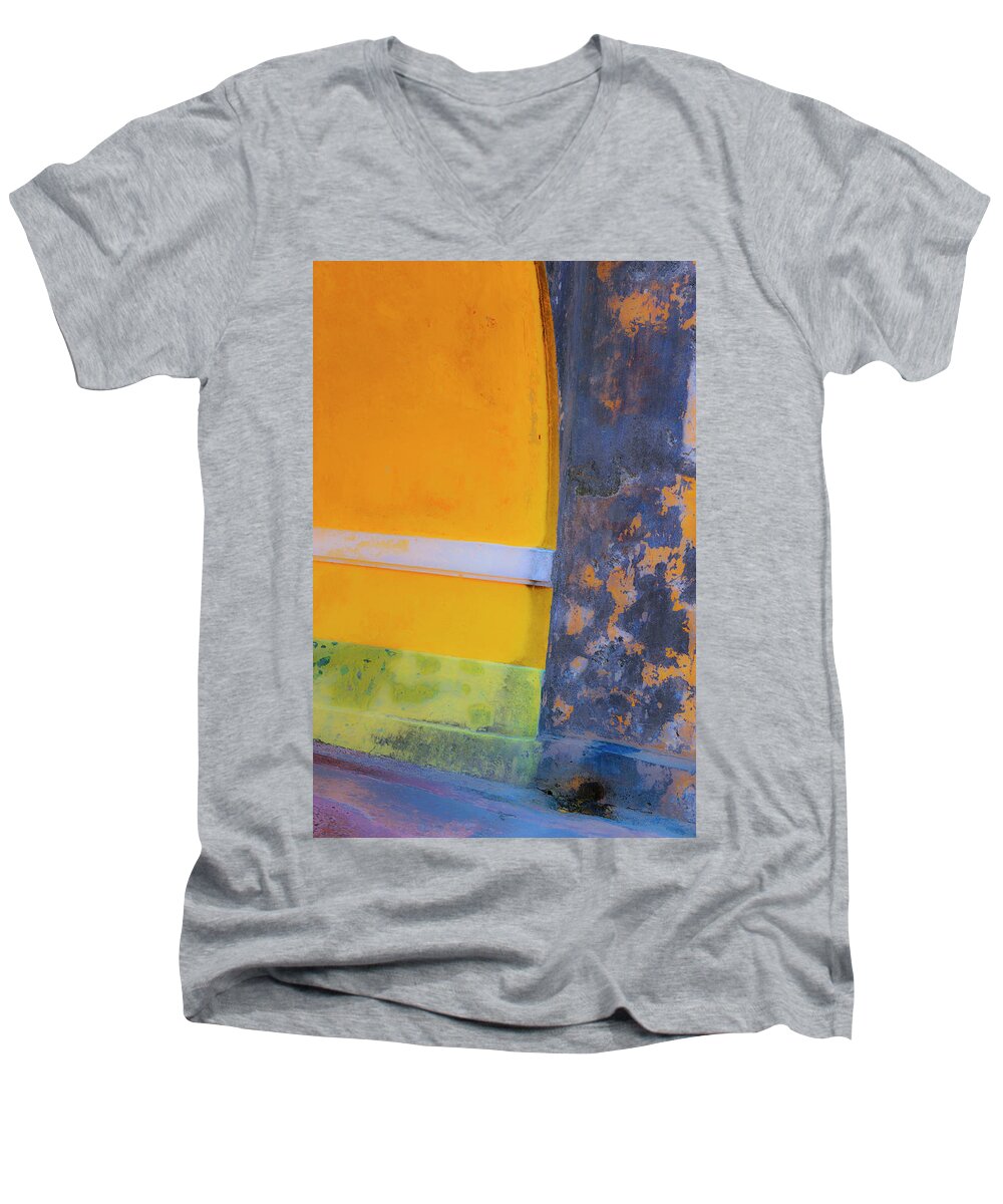 Fort Men's V-Neck T-Shirt featuring the photograph Archway Wall by Stephen Anderson