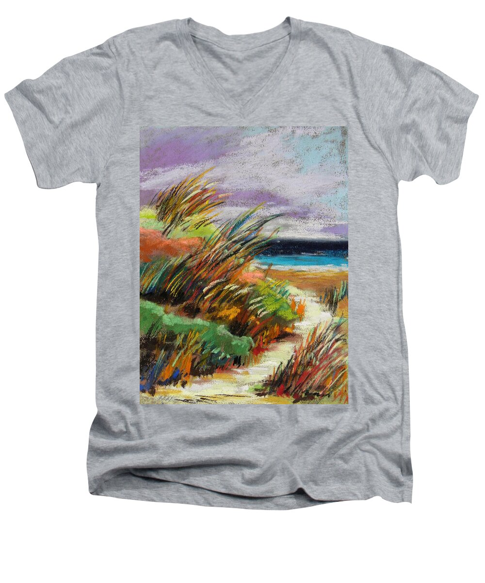 Sea Men's V-Neck T-Shirt featuring the painting Around the Dune by John Williams