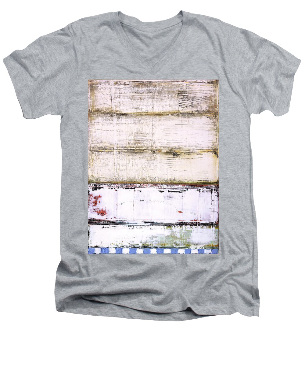 Abstract Prints Men's V-Neck T-Shirt featuring the painting Art Print Abstract 25 by Harry Gruenert