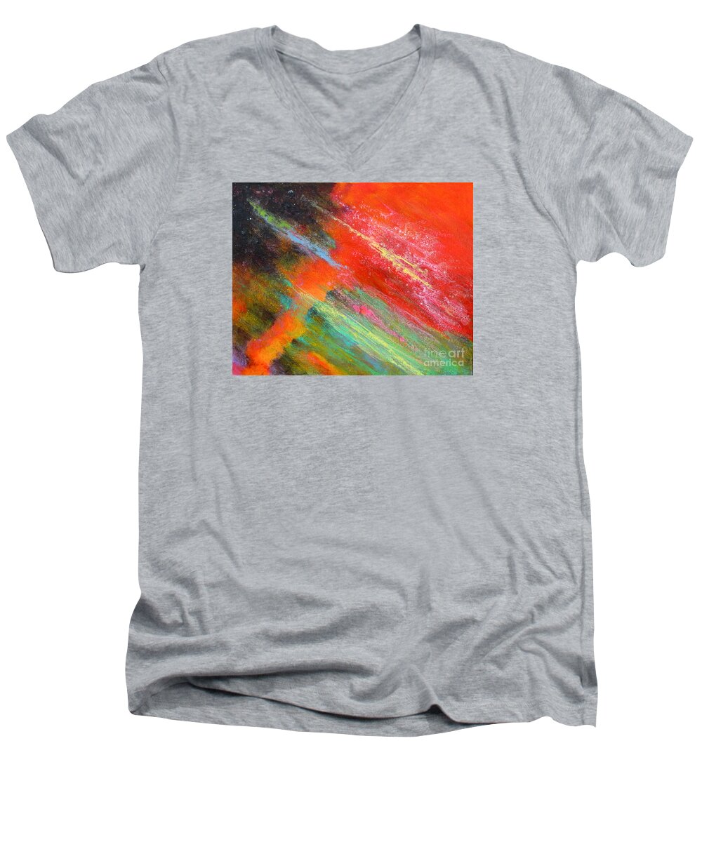 Fantasies In Space Painting Series. Title: Aurora De Fiero. Men's V-Neck T-Shirt featuring the painting FANTASIES IN SPACE painting series. title. Aurora de Fiero. by Robert Birkenes