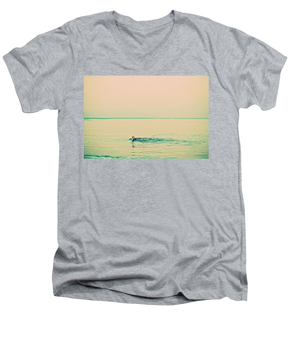 Surfing Men's V-Neck T-Shirt featuring the photograph Backstroke by Nik West