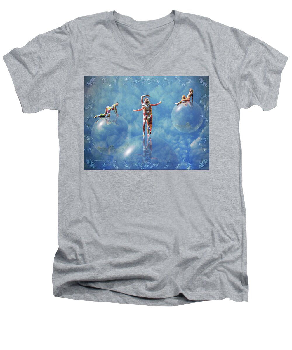 Nude Men's V-Neck T-Shirt featuring the photograph Ballance by Aleksander Rotner