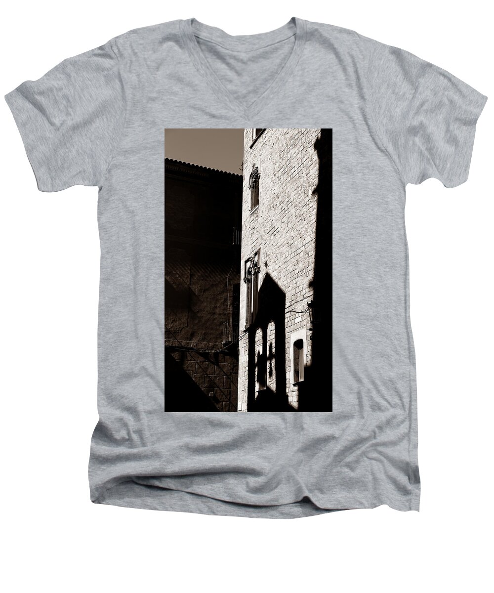 Barcelona Men's V-Neck T-Shirt featuring the photograph Barcelona 2b by Andrew Fare