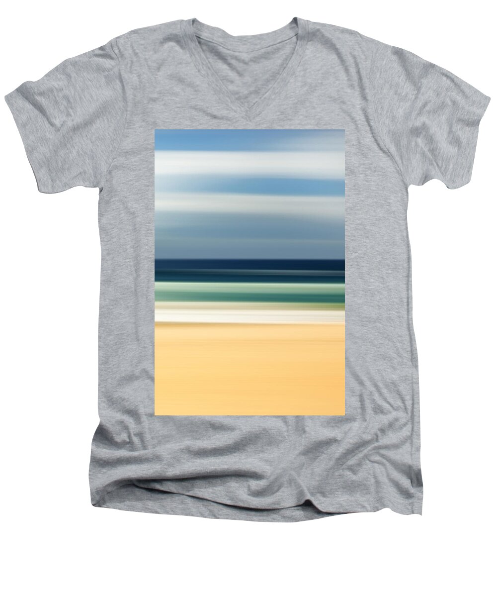 Beach Men's V-Neck T-Shirt featuring the photograph Beach Pastels by Az Jackson