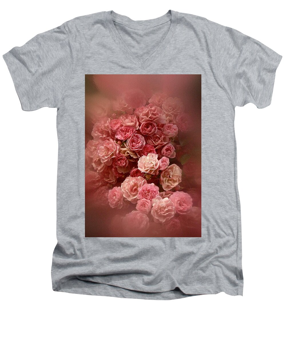 Roses Men's V-Neck T-Shirt featuring the photograph Beautiful Roses 2016 by Richard Cummings