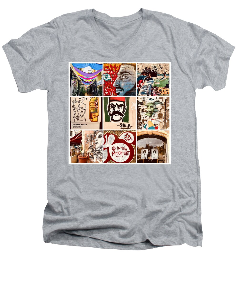 “beirut” Men's V-Neck T-Shirt featuring the photograph Beirut Funky Shots by Funkpix Photo Hunter