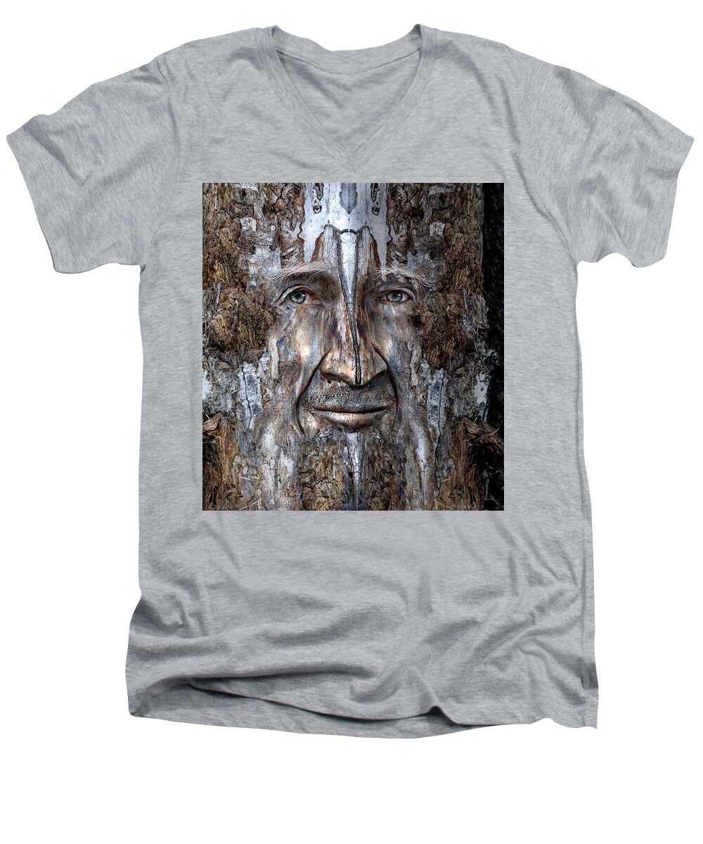 Wood Men's V-Neck T-Shirt featuring the digital art Bobby Smallbriar by Rick Mosher