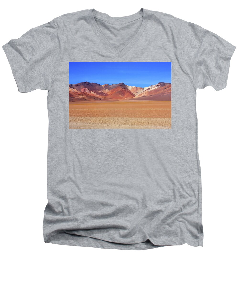 Color Men's V-Neck T-Shirt featuring the photograph Bolivian Altiplano by Aidan Moran
