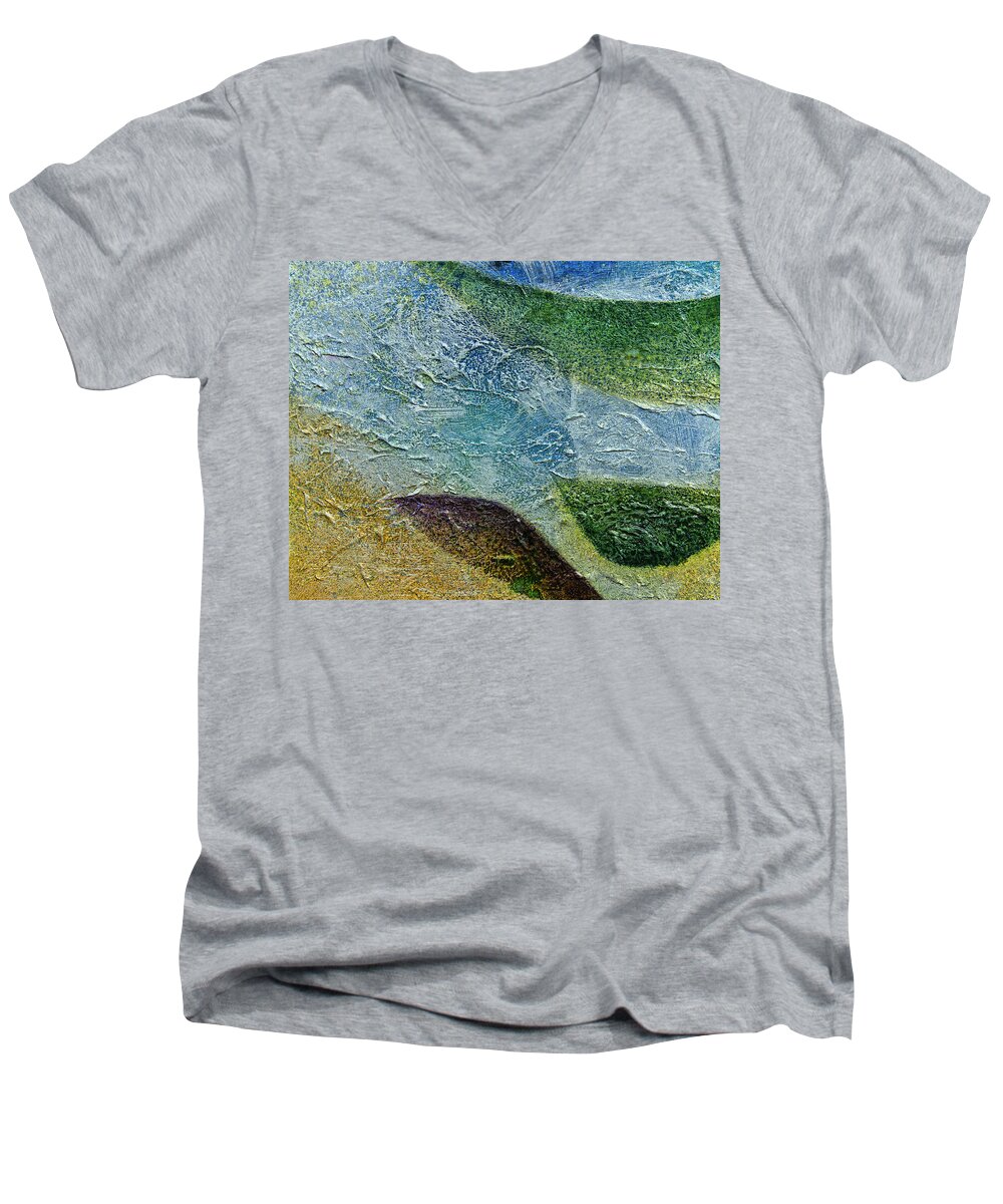 Acrylic Men's V-Neck T-Shirt featuring the painting Botany I by John Hansen