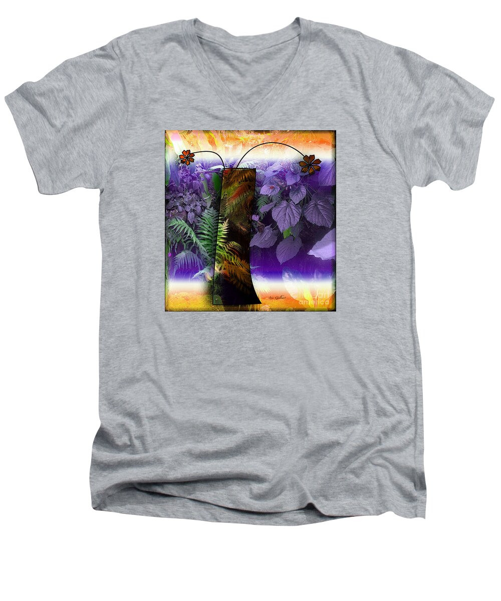 Plants Men's V-Neck T-Shirt featuring the digital art Bring Wonderland Home by Iris Gelbart