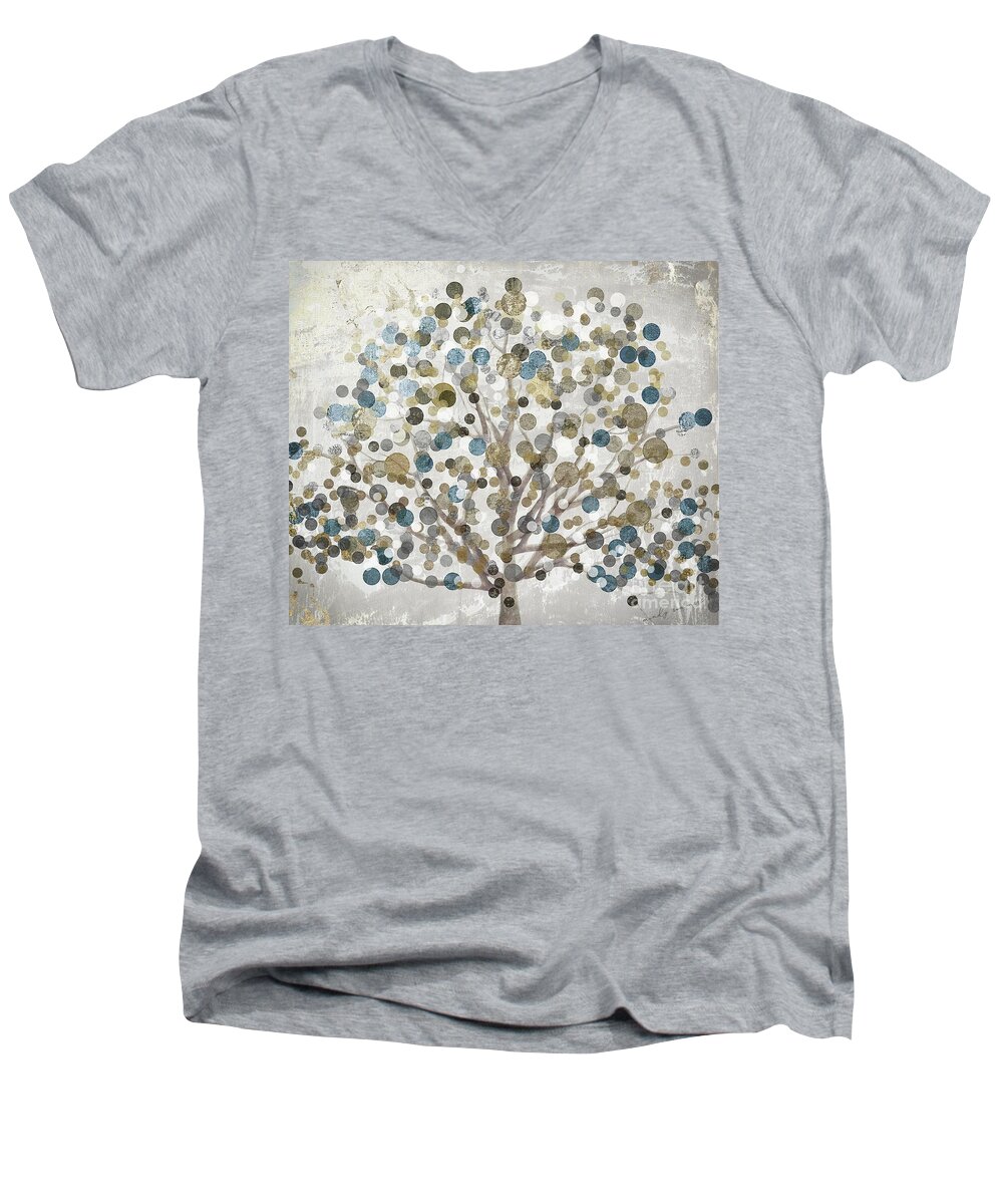 Tree Men's V-Neck T-Shirt featuring the painting Bubble Tree by Mindy Sommers