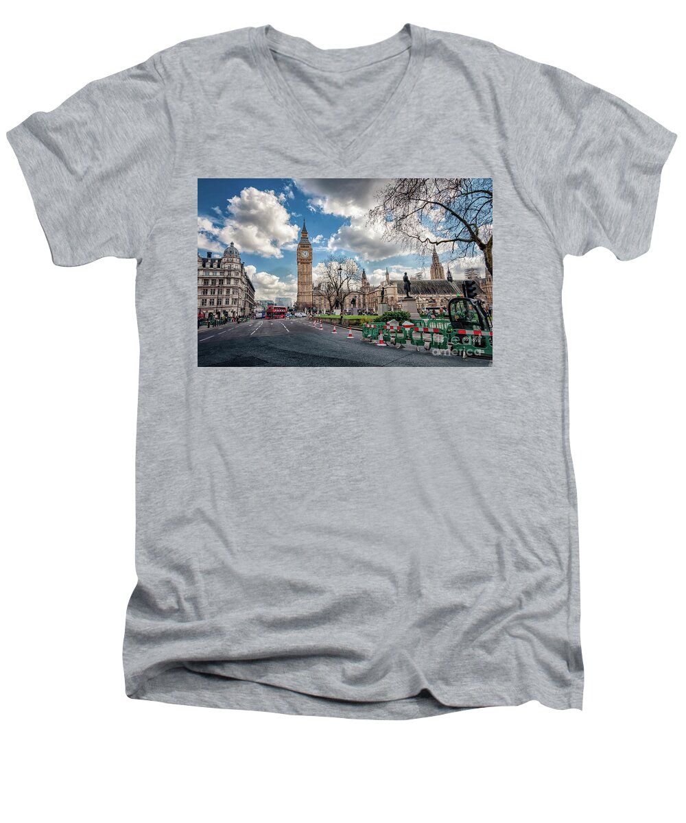 Ben Men's V-Neck T-Shirt featuring the photograph Busy road by Mariusz Talarek