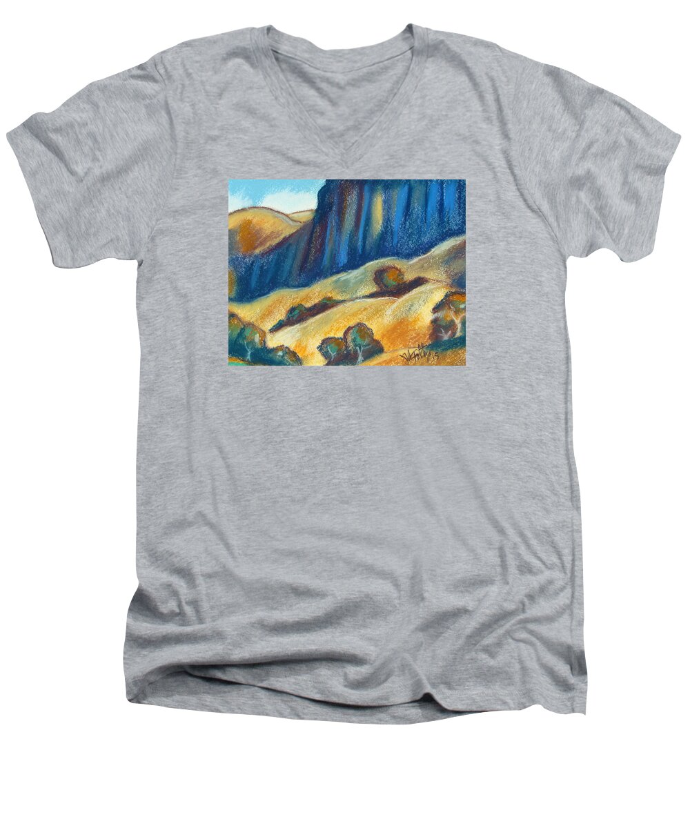 Landscape Men's V-Neck T-Shirt featuring the pastel CA Hills by Michael Foltz