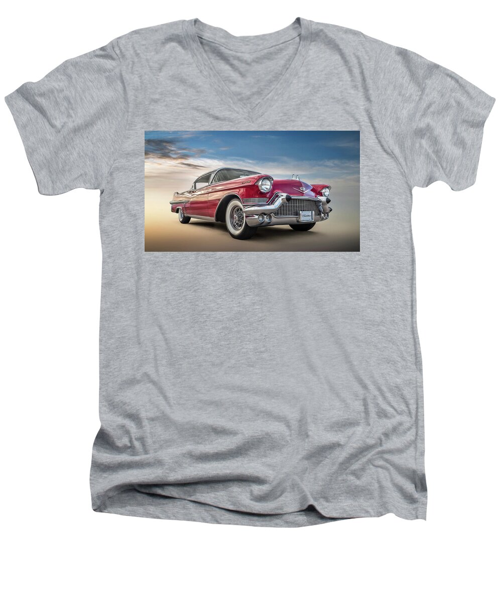 Vintage Men's V-Neck T-Shirt featuring the digital art Cadillac Jack by Douglas Pittman