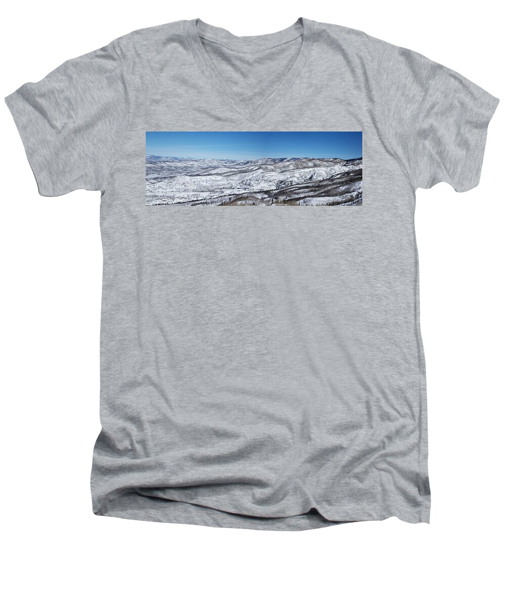 Mountain Men's V-Neck T-Shirt featuring the photograph Can You Spot the Volcano by Sean Allen