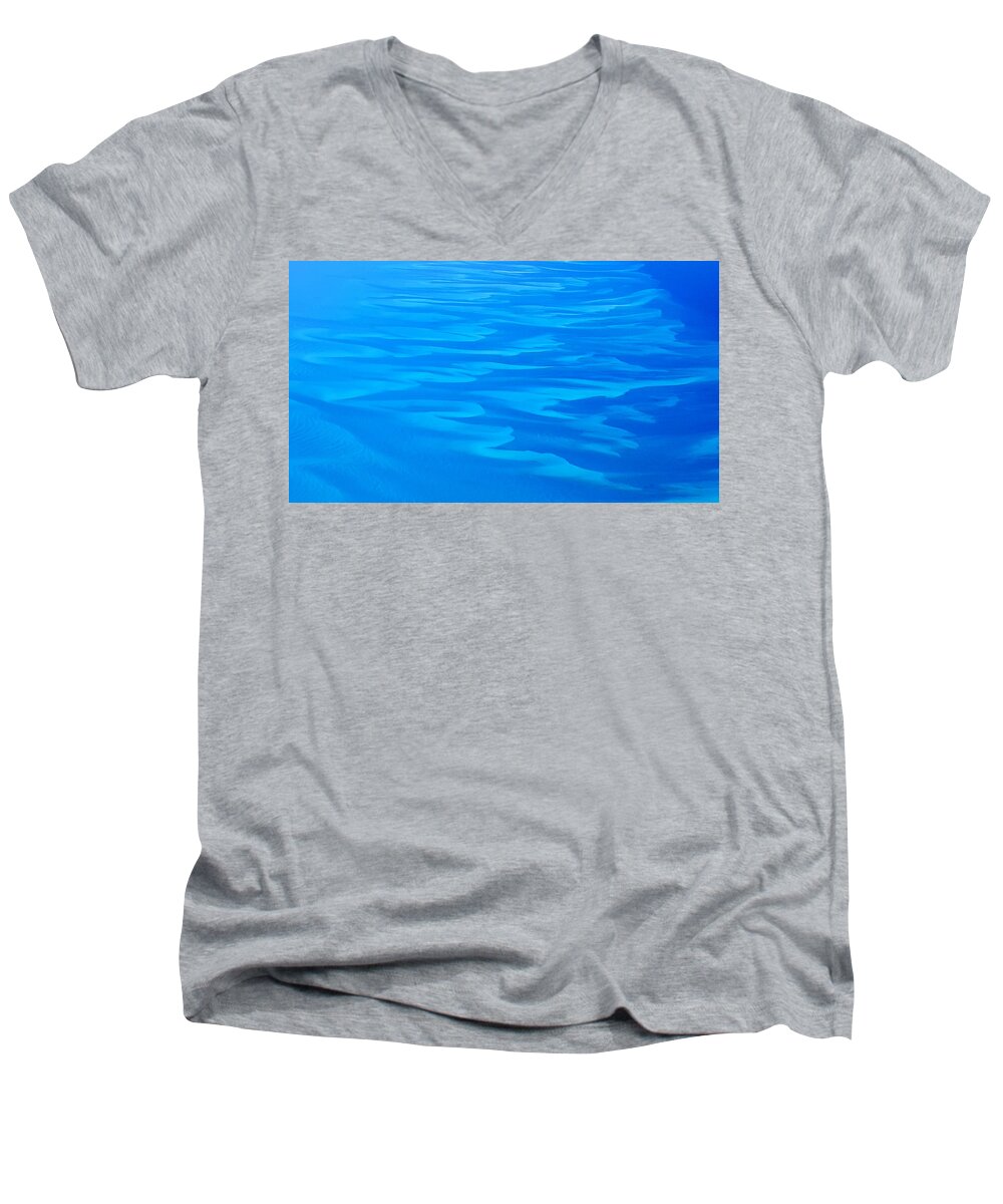 Caribbean Men's V-Neck T-Shirt featuring the photograph Caribbean Ocean Abstract by Jetson Nguyen