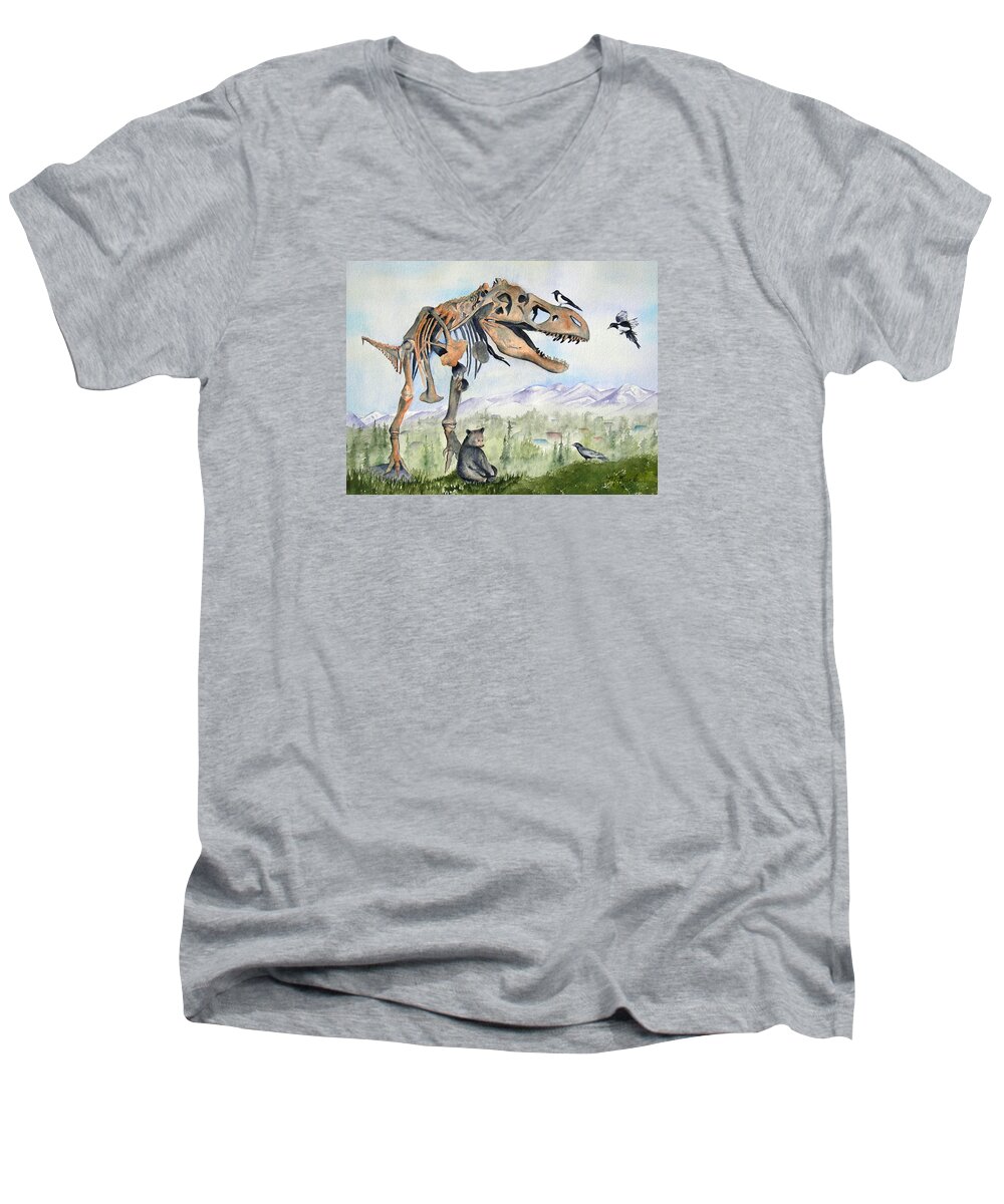 Bears Men's V-Neck T-Shirt featuring the painting Carnivore Club by Marsha Karle