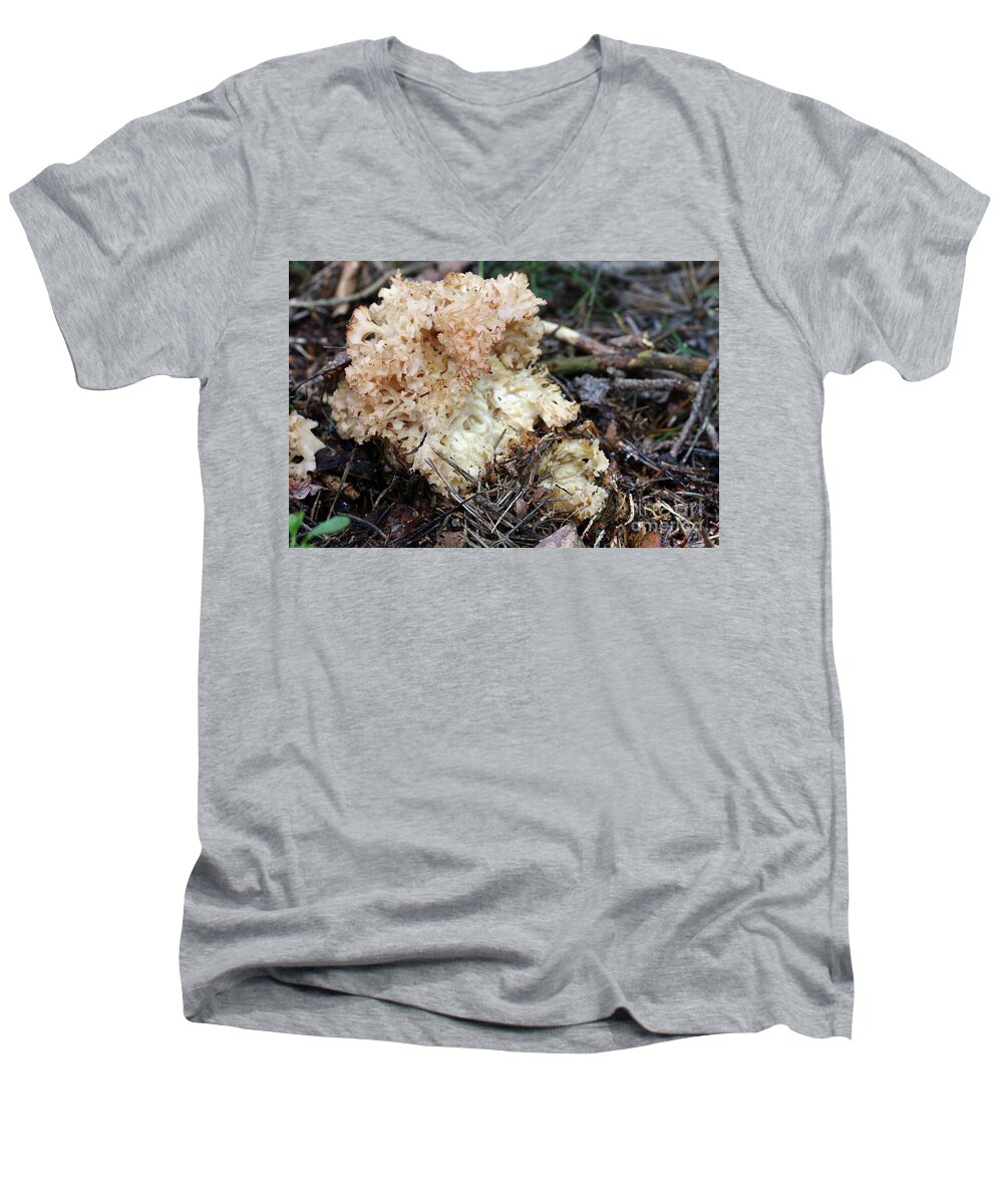 Fungus Men's V-Neck T-Shirt featuring the photograph Cauliflower Fungus by Michal Boubin