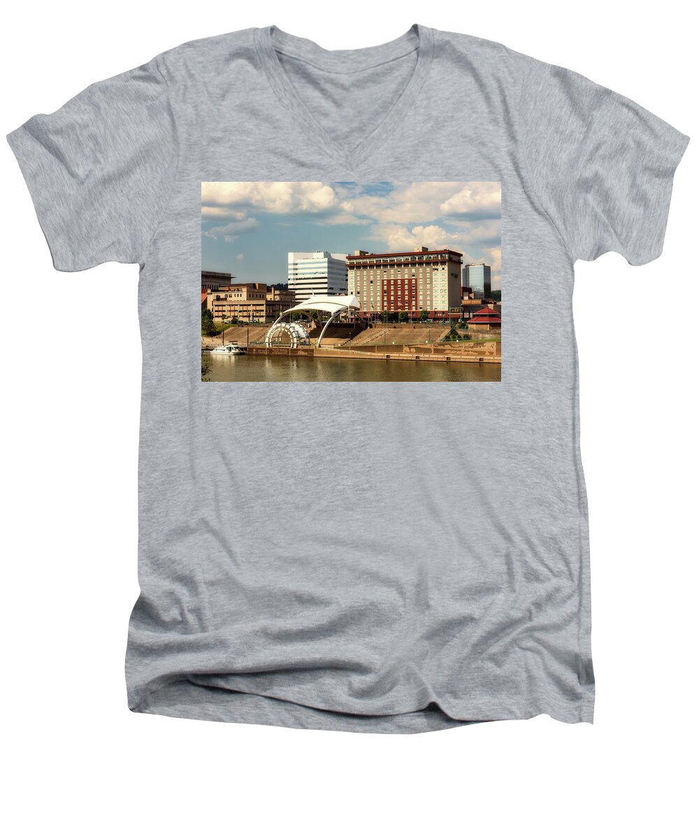 Charleston Men's V-Neck T-Shirt featuring the photograph Charleston West Virginia by Mountain Dreams