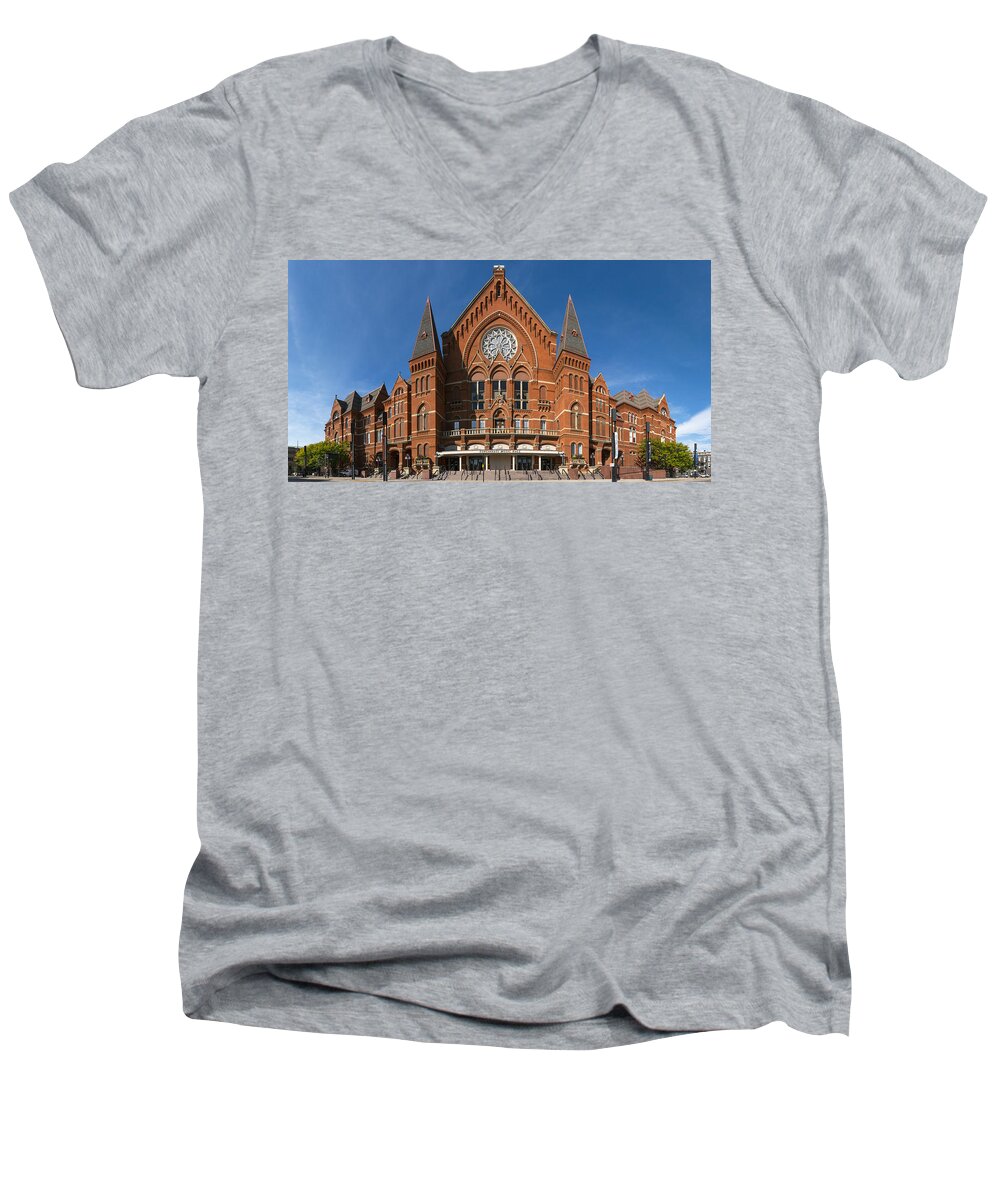 14-140mm Men's V-Neck T-Shirt featuring the photograph Cincinnati Music Hall by Rob Amend