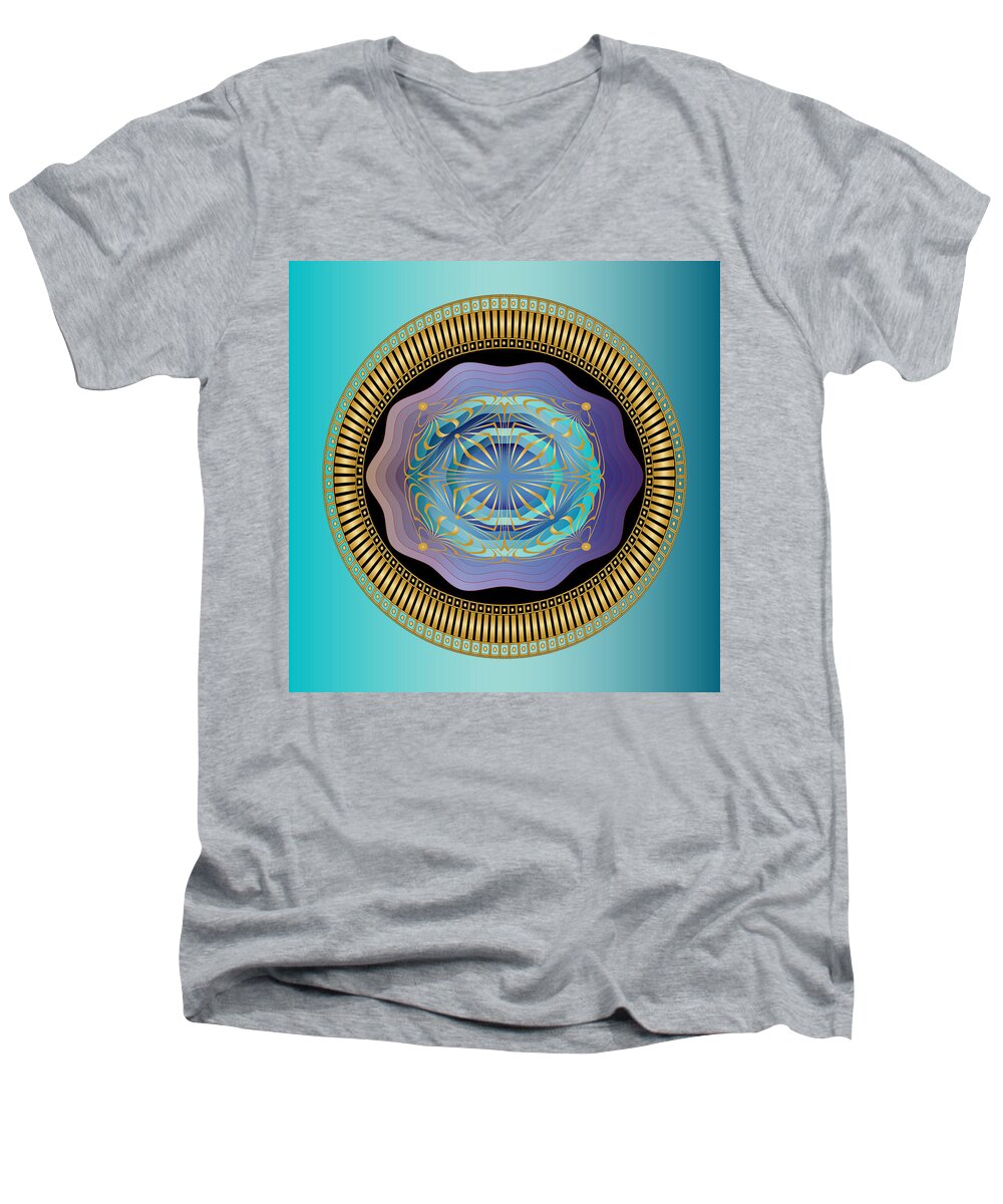 Mandala Men's V-Neck T-Shirt featuring the digital art Circularium No 2663 by Alan Bennington