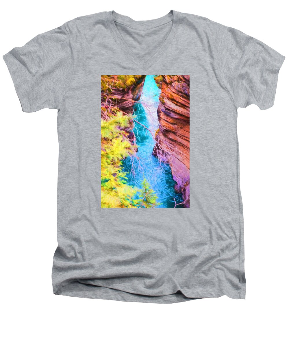 Nature Men's V-Neck T-Shirt featuring the photograph Clear Alpine Water by Judy Wright Lott