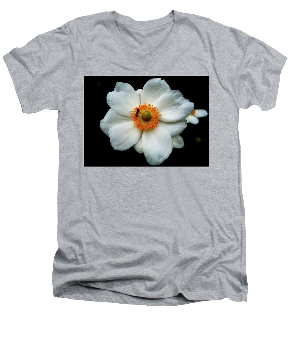 Flower Men's V-Neck T-Shirt featuring the photograph Close Encounters by Allen Nice-Webb