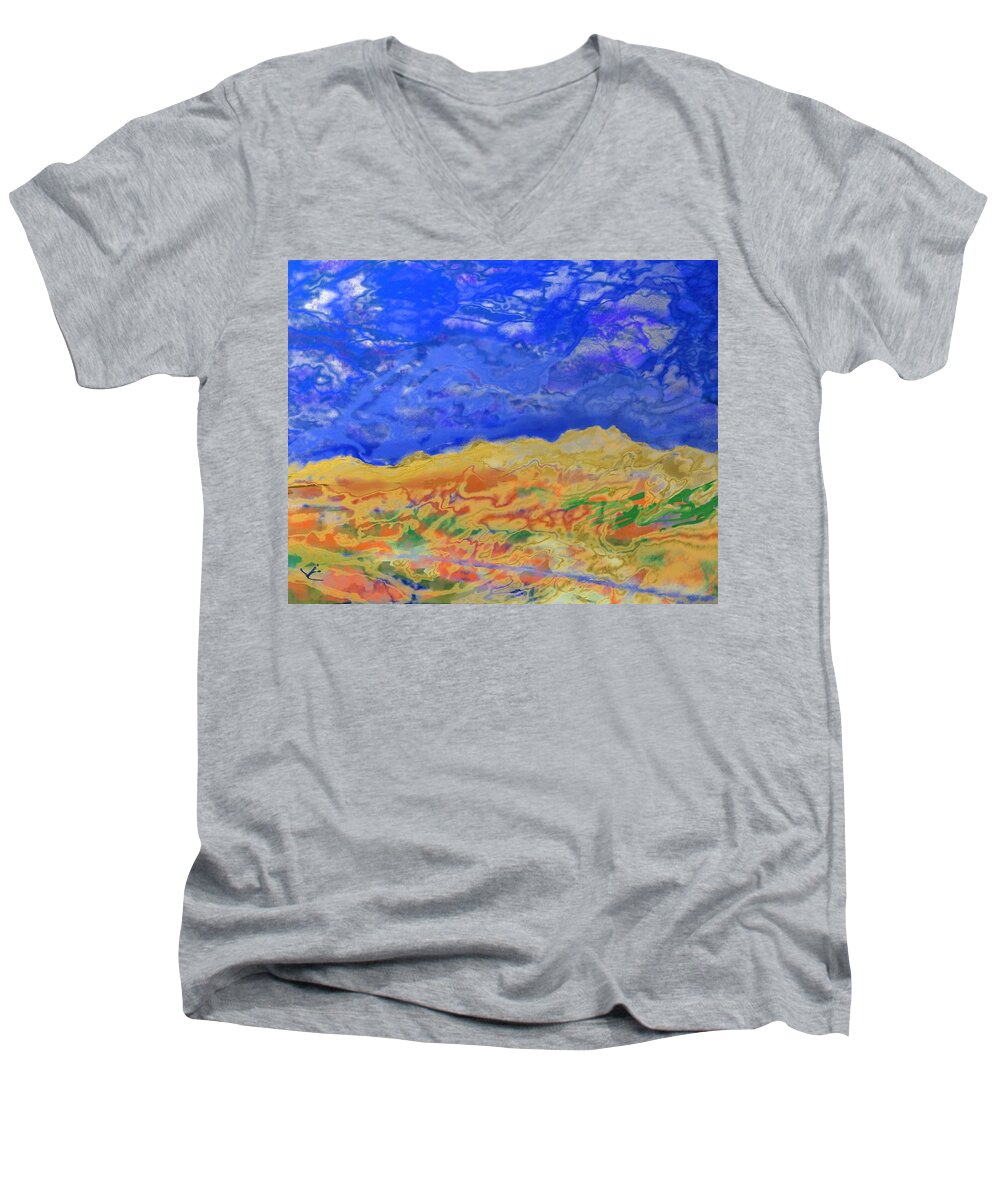 Victor Shelley Men's V-Neck T-Shirt featuring the digital art Clouds by Victor Shelley