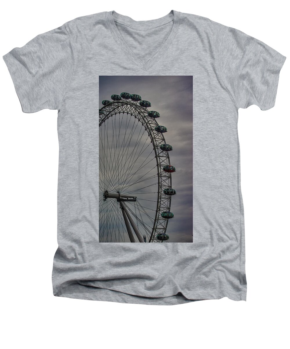 London Men's V-Neck T-Shirt featuring the photograph Coca Cola London Eye by Martin Newman