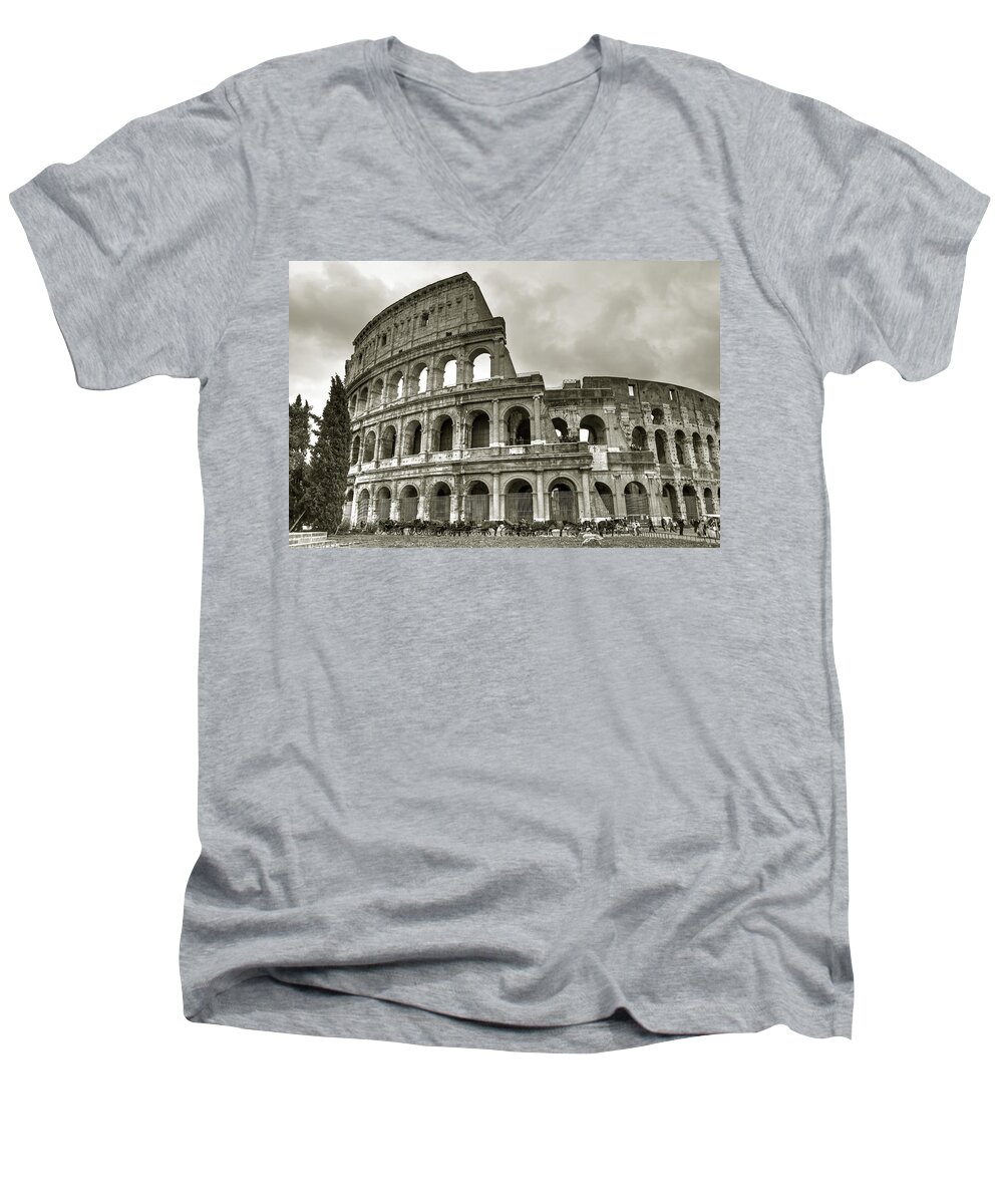 Colosseum Men's V-Neck T-Shirt featuring the photograph Colosseum Rome by Joana Kruse