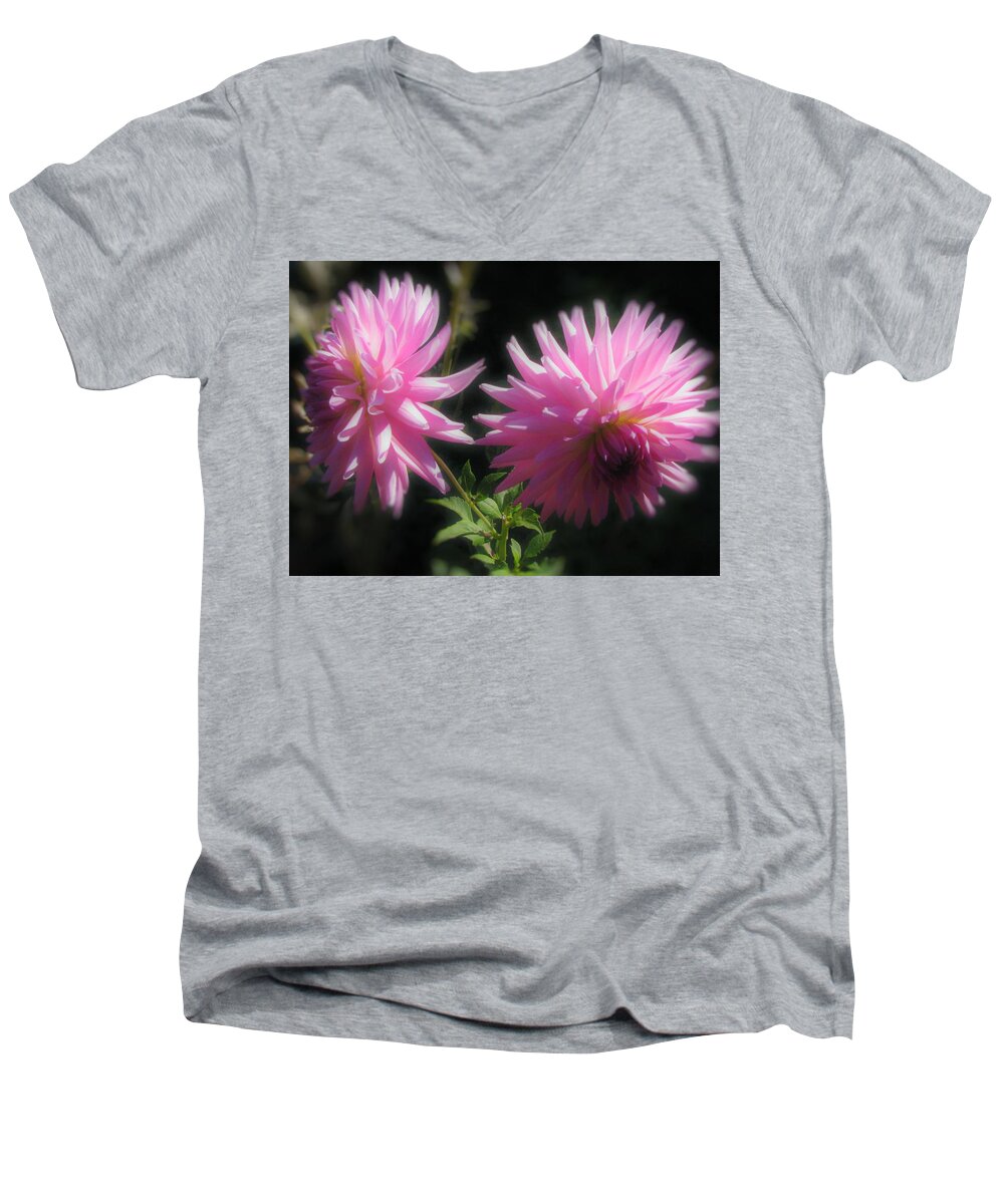 Dahlia Men's V-Neck T-Shirt featuring the photograph Companions by Lora Fisher