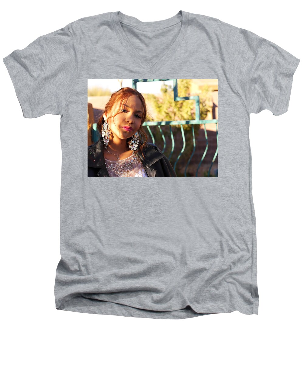  Men's V-Neck T-Shirt featuring the photograph Cool Autum by Carl Wilkerson