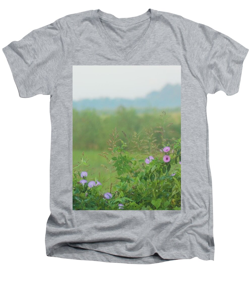 Crawfish Men's V-Neck T-Shirt featuring the photograph Crawfish and Rice Fields of Dreams by John Glass