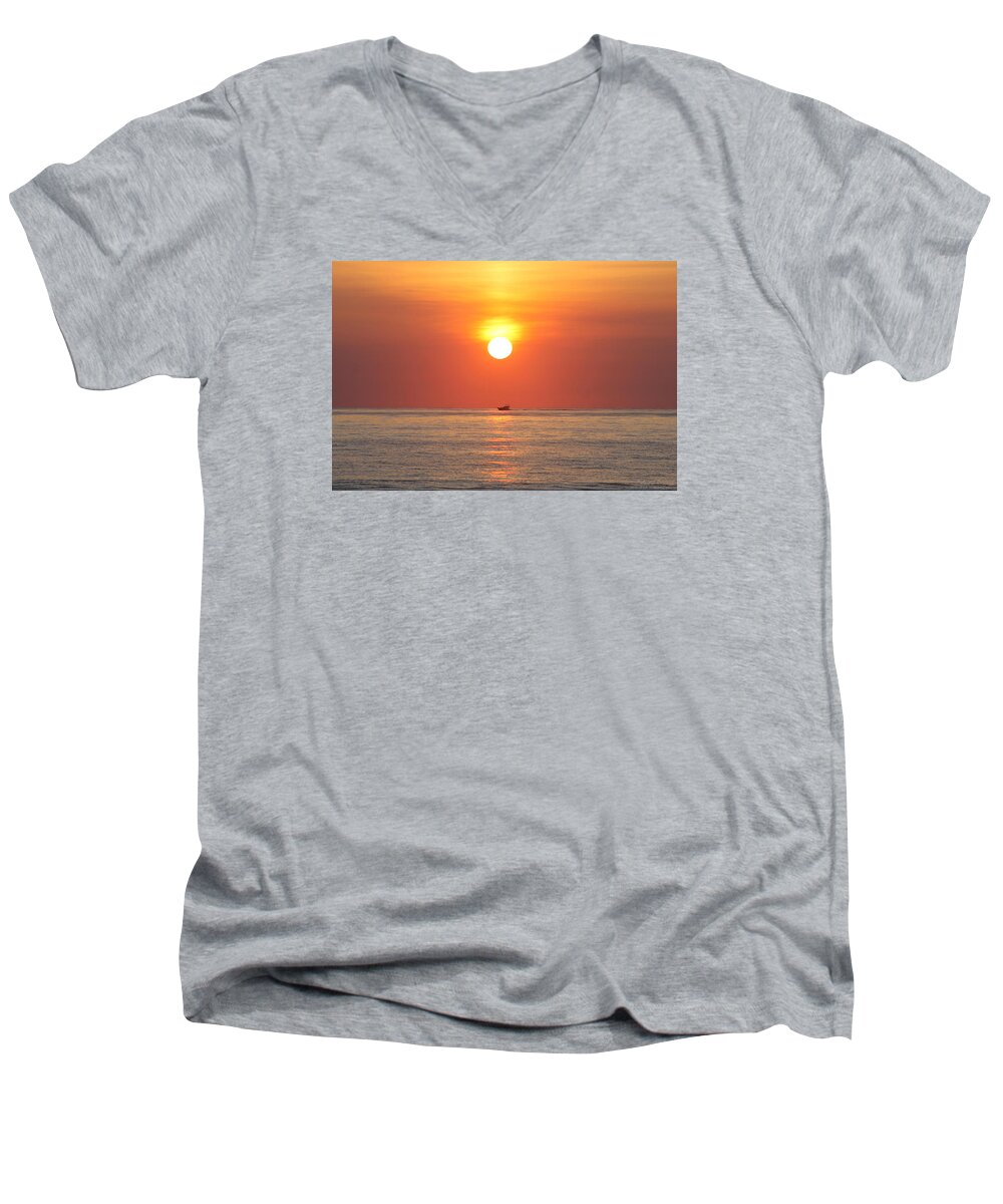 Boat Men's V-Neck T-Shirt featuring the photograph Cruising On The Sunshine by Robert Banach