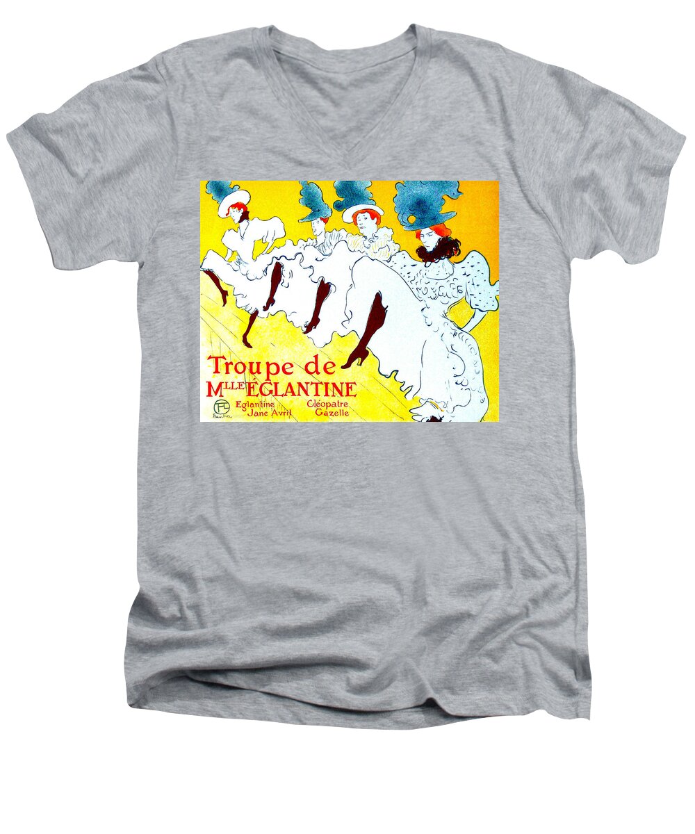 Dance Troupe Ad 1895 Men's V-Neck T-Shirt featuring the photograph Dance Troupe Ad 1895 by Padre Art