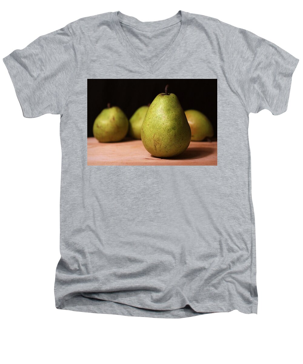 Skompski Men's V-Neck T-Shirt featuring the photograph D'anjou Pears by Joseph Skompski