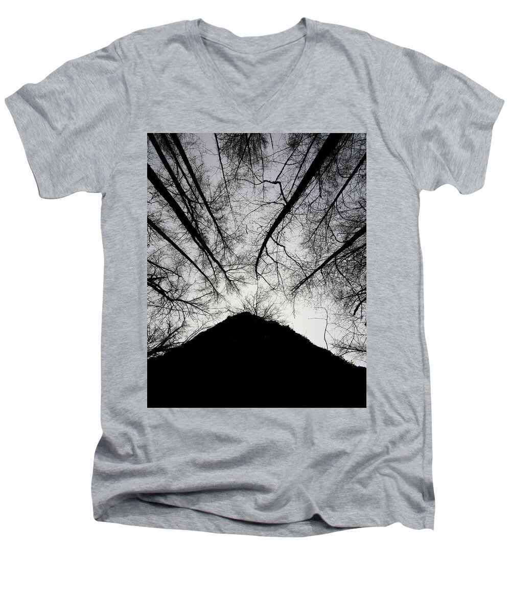 Trees Men's V-Neck T-Shirt featuring the photograph Dark Shadows by Bob Cournoyer