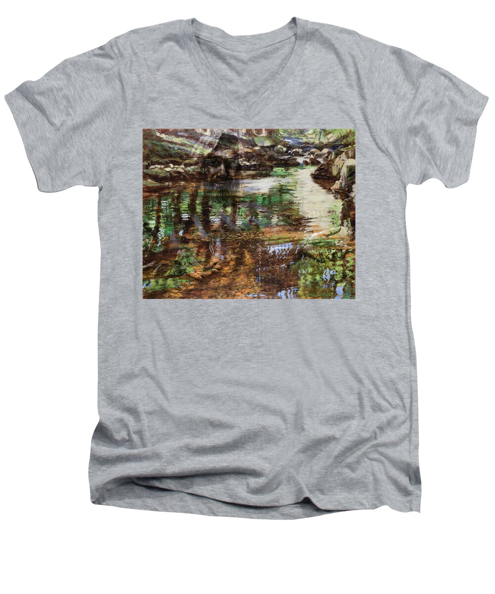 Biblical Men's V-Neck T-Shirt featuring the painting Design - Designer by Graham Braddock