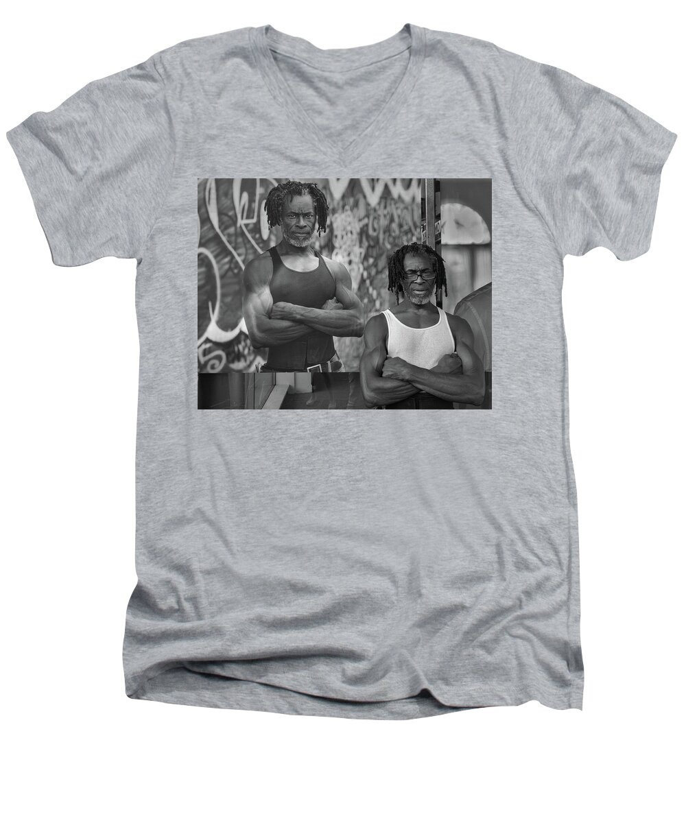 Charleston Men's V-Neck T-Shirt featuring the photograph Double Vision by Patricia Schaefer
