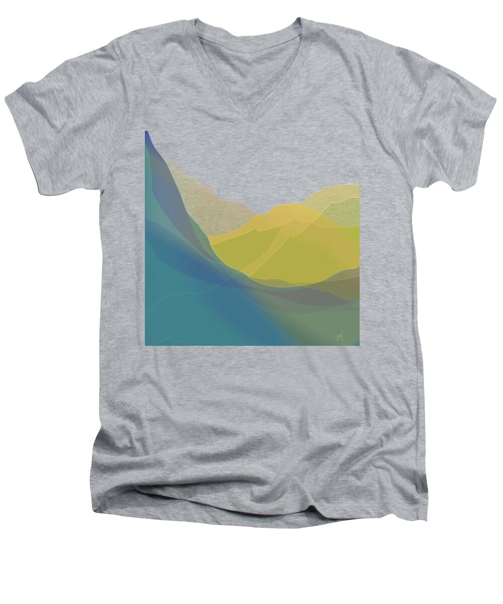 Landscape Men's V-Neck T-Shirt featuring the digital art Dreamscape by Gina Harrison
